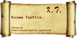 Kozma Teofila névjegykártya